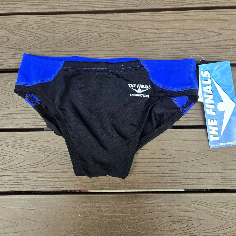 TYR The Finals Shark Royal Blue/black Splice Racer Briefs, Boy Men Size 28, NEW